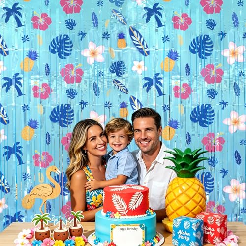 Pink Blue Cartoon Birthday Backdrop 2 Pack 3.3 x 6.6 Ft