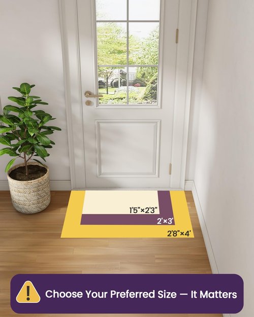 DEXI Ultra Thin Indoor Door Mat - Non-Slip Rubber Backing | Easy-Clean Dirt Trapper, 24x36, Beige