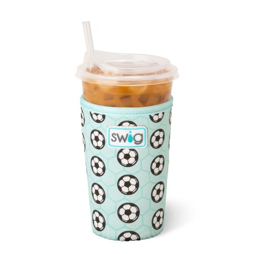 Swig Life Medium Iced Cup Coolie, Standard 22oz Iced Coffee Cup Insulator Sleeve with Handle, Neoprene Insulated Coolie Keeps Drinks Cold (Side Kick)