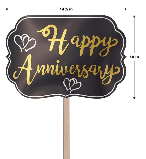 Foil Happy Anniversary Yard Sign Pack of 3
