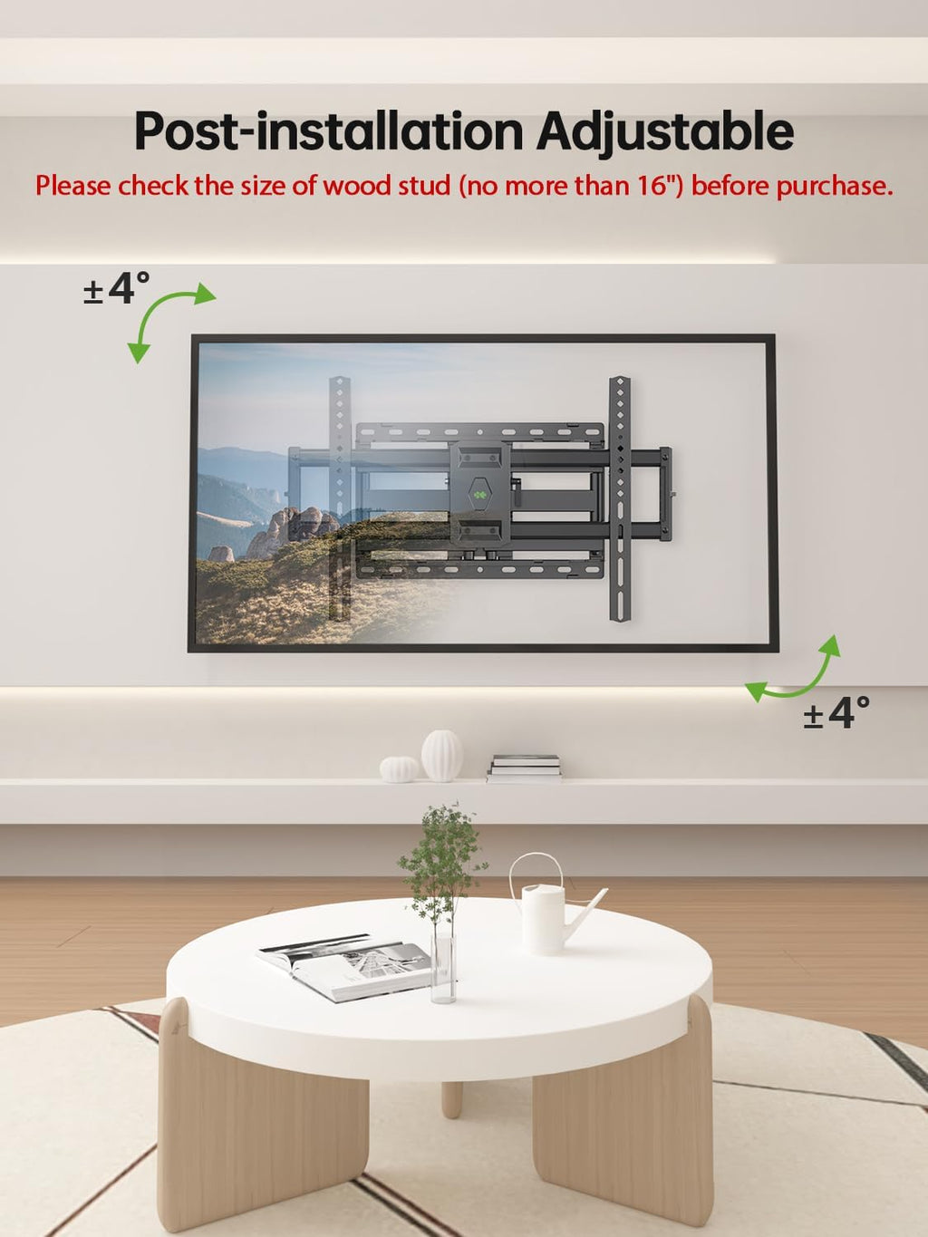 USX Mount Full Motion TV Wall Mount - Dual Swivel Articulating Tilt for 42-90 Inch TVs | VESA 600x400mm, Holds Up to 132lbs