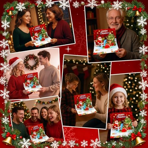 Lighted Music Christmas Card with Santa - Merry Christmas Greeting Card