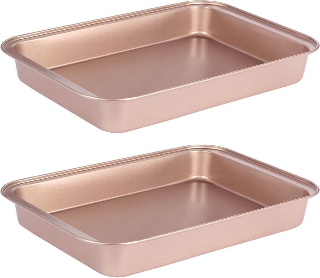 Regine Switzerland Nonstick 9x13 Baking Pan - Easy Clean Carbon Steel Bakeware for Cakes & Casseroles | Rose Gold