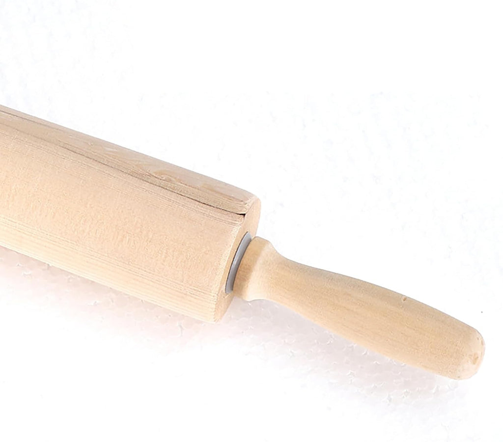 Skiennix 13.8 Inch Wooden Rolling Pin - Perfect for Kneading Dough for Bread, Pizza, Cookies, Noodles