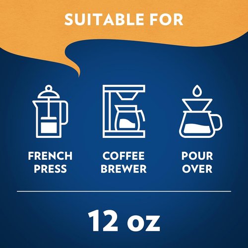 Lavazza Costiera Gran Aroma Ground Coffee - Light Roast, Smooth 100% Arabica, 12oz Bag