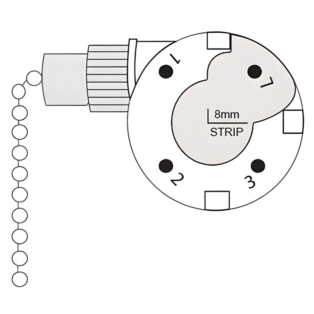 ZE-268S1 ZH 3 Speed 4 Wire Pull Chain Ceiling Fan Replacement Switch Repair Kit 3 Way 4 Position Rotary Motor Controller 3A 250VAC 6A 125VAC for Ceiling Fans, Floor Fans, Appliances - Nickel Finish