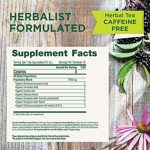 Traditional Medicinals Organic Elderberry Echinacea Tea - 16 Bags