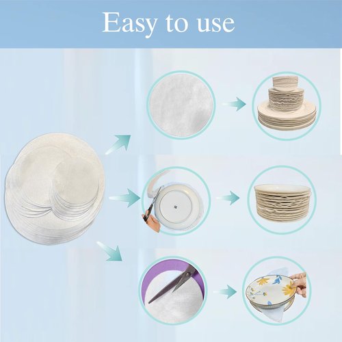 FCSTYODO Felt Plate Dividers,36 PCS Soft Premium Felt Protectors for Porcelain Cookware Storage,Washable & Reusable Separators Pads for Stacking & Protection, 12 Each of 10/6/4.5 inch