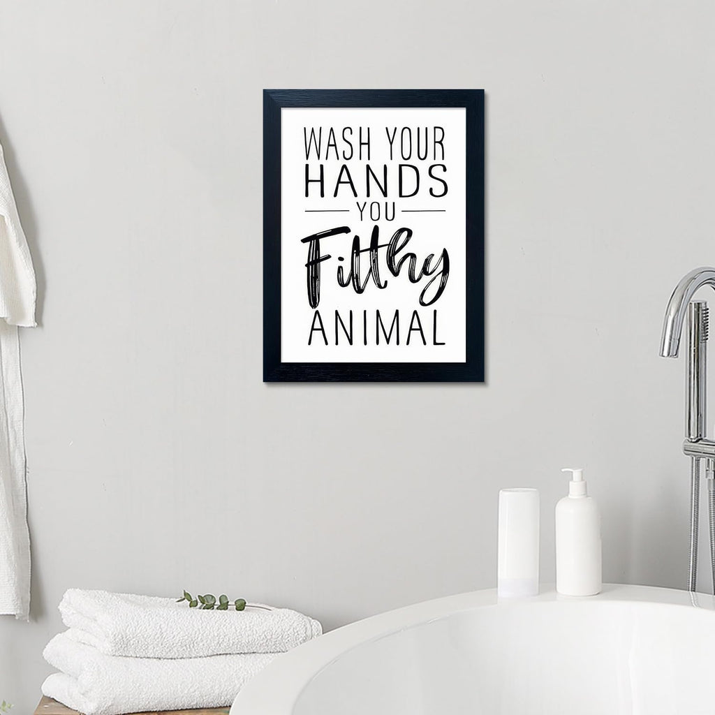 Regine Switzerland Bathroom Decor | Black and White Framed Art for Guest Toilets & Kids' Washrooms