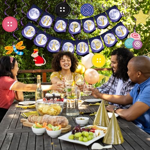 Colorful Button Eyes Birthday Party Decorations Set