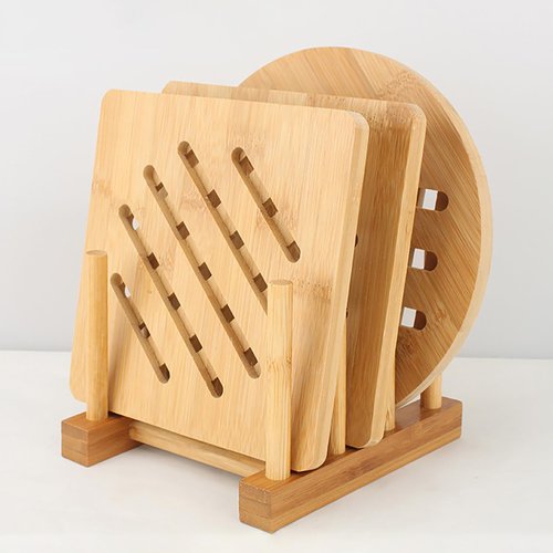 GZLT 2 Pack Bamboo Dish Rack for Kitchen Cabinet and Countertop, Plate Organizer for Cabinet, Bowls, Cups, Utensils, Pot Lids and Bottles, Cutting Board Holder Stand and Storage.