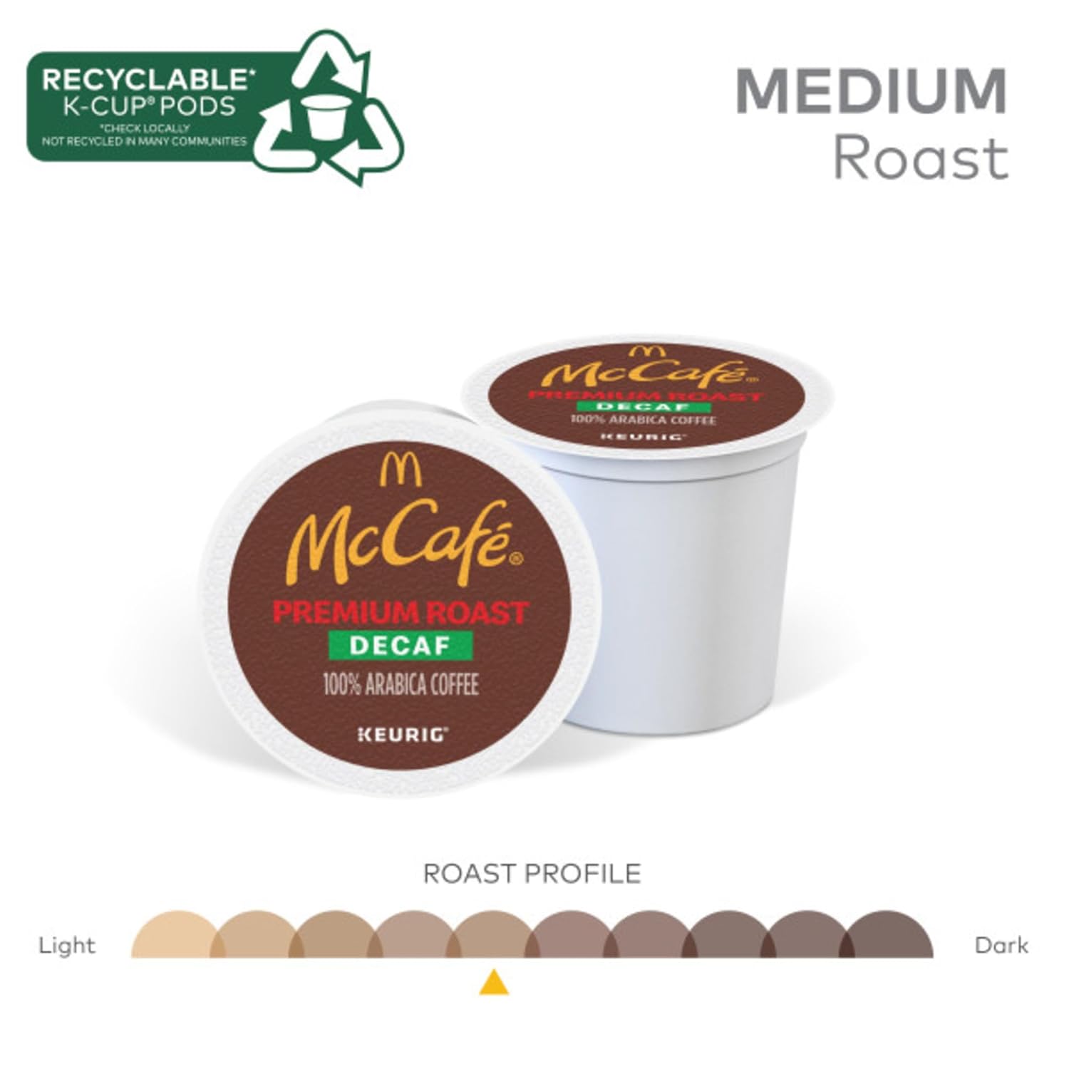 McCafe Premium Roast Decaf Coffee Pods - Medium Roast Keurig K-Cup Pods, 48 Count