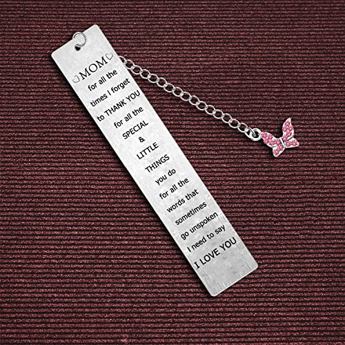 Mom Bookmark Gift with Heart Charm - Sentimental Keepsake