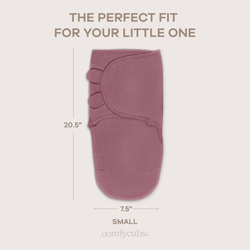 Comfy Cubs Swaddle Blanket Set - 100% Cotton Newborn Wraps for Infants 0-3 Months | Breathable & Durable - Blush, Mauve & Mulberry