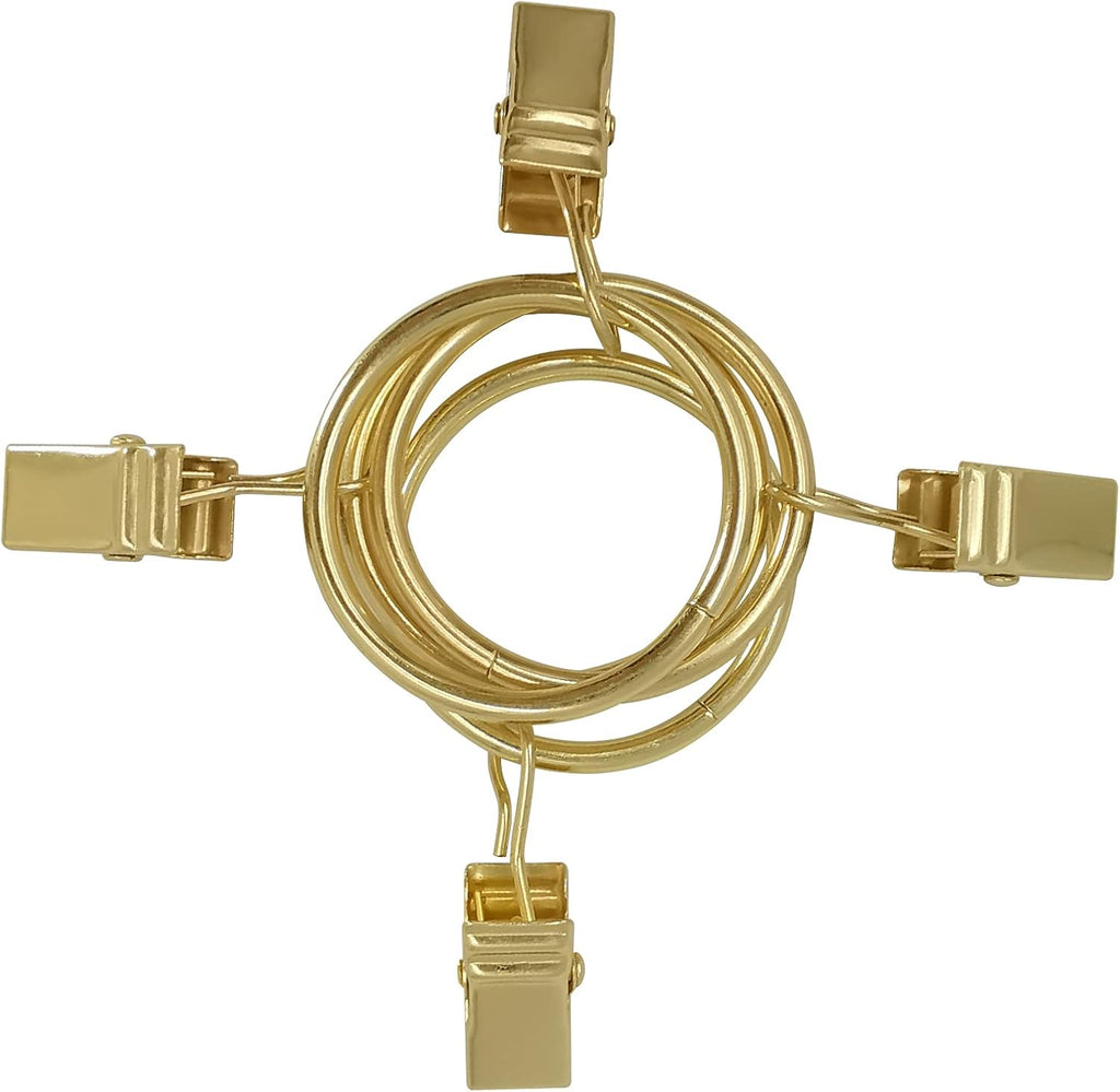 Skiennix 40 Pack Curtain Rings - Durable Drapery Clips with 1.26" Interior Diameter | Gold Finish