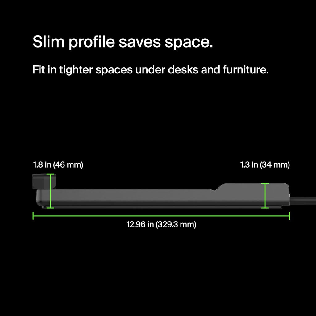 Belkin 12-Outlet Surge Protector Power Strip - 12 AC Outlets, 8ft Flat Plug, 3,940 Joules Protection for Home & Office