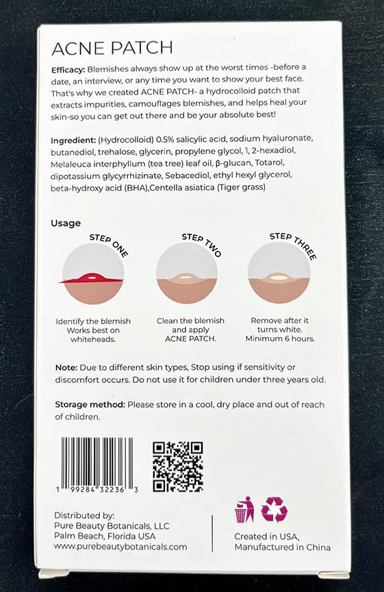 Pure Beauty Botanicals Hydrocolloid Acne Patches for Blemishes