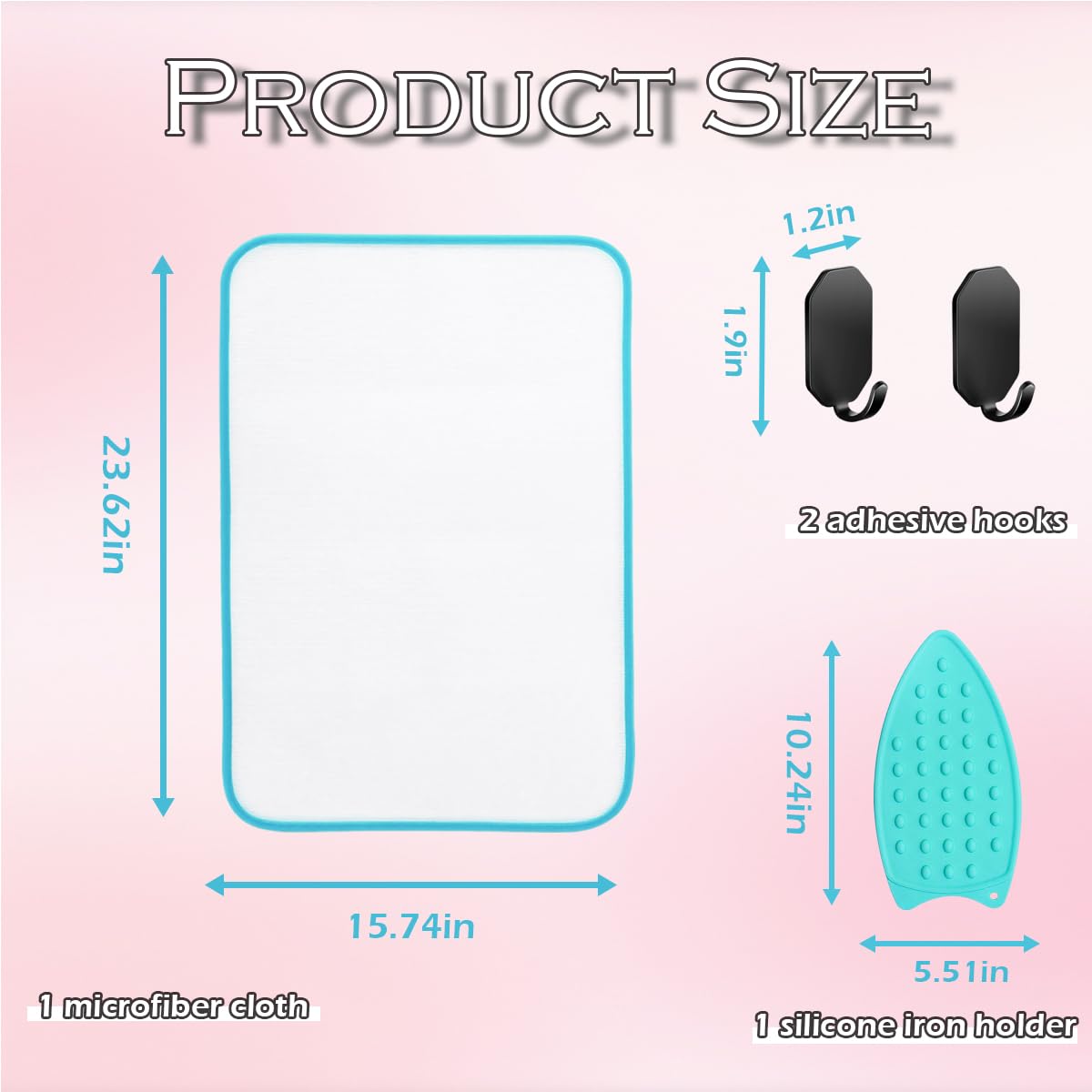 Portable Ironing Blanket Thick Ironing Mat Anti Slip for Table Top Foldable Over The Door Ironing Board Ideal for Home, Travel mall Spaces（Large 47.2"×23.6"）