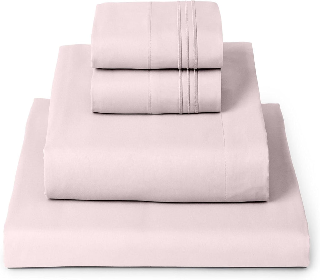 Mellanni Queen Sheets Set - 4 PC Luxury Bedding Collection - Extra Soft, Cooling, Wrinkle Resistant | Blush Pink