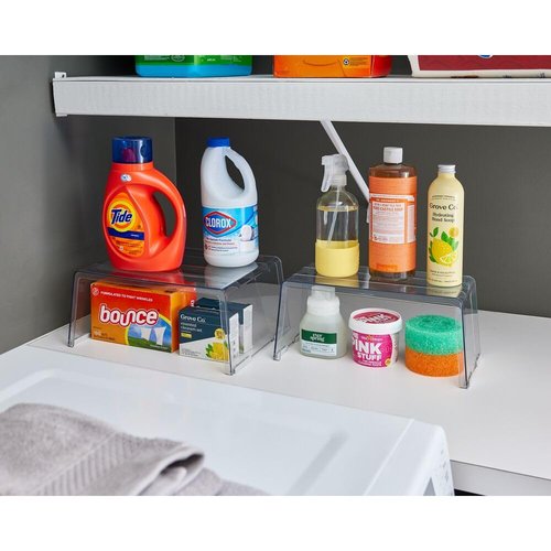 iDesign Recycled Plastic Deep Laundry Room Organization Detergent Riser – 5.6” x 4.3” x 2.3”, Clear Bin