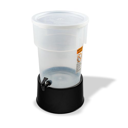 Carlisle FoodService Products Round Beverage Dispenser, Durable Drink Dispenser with Spigot and Sturdy Base for Catering, Events, and Parties, Plastic, 5 Gallons, Black