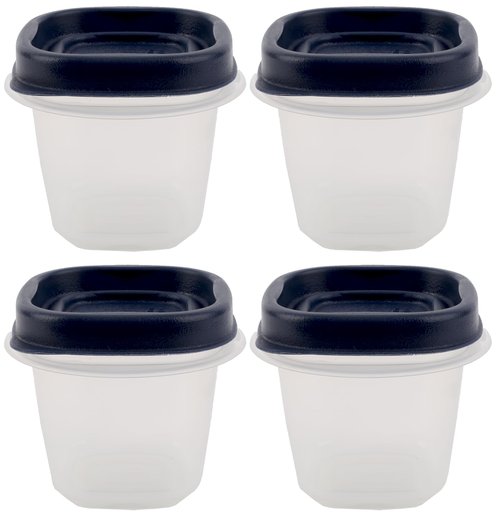 Utensilux Rubber Maid Bundle Food Storage Containers Half Cup Food Storage Containers 9 Peice Set, Blue Easy Find Lids, 4 Containers, 4 Lids Chalk Pen And Chalk Labels
