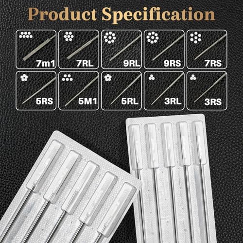 MAQIHAN Disposable Tattoo Needles Set 50PCS Mixed Sizes