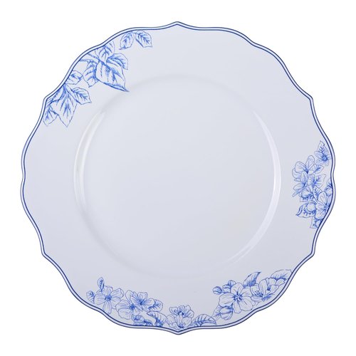 222 Fifth 12-Piece Porcelain Dinnerware Set for 4, Elegant Floral Plates and Bowls Sets- White/Blue Ceramic Dishes, Chip Resistant Kitchen & Dining Dish Set, Microwave & Dishwasher Safe, Hudson Valley
