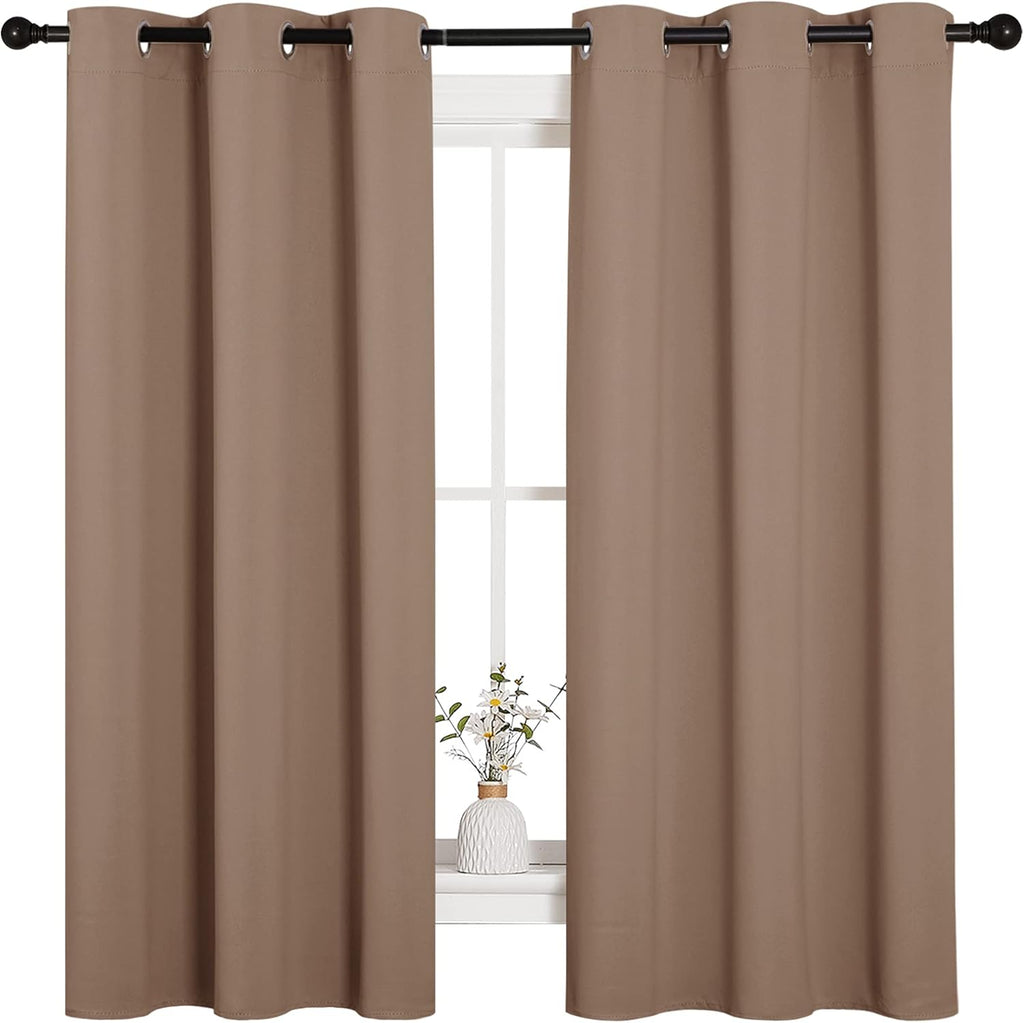 NICETOWN Blackout Curtains - Thermal Insulated Grommet Drapes for Bedroom | Set of 2 Panels, 42x63 Inch, Cappuccino