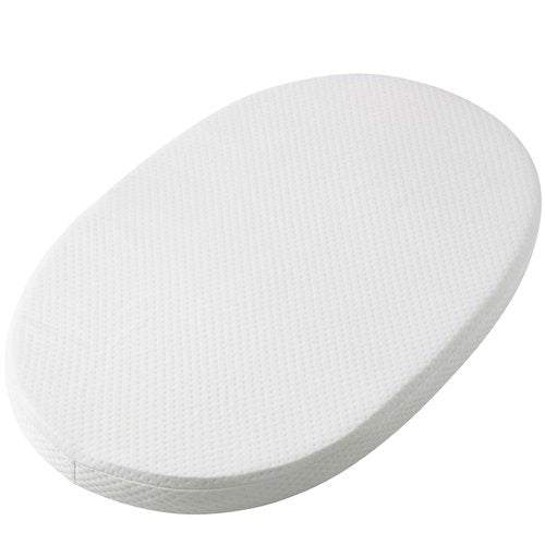 Mecc ecoh Baby Bassinet Mattress, 100% Breathable Cover, Water-Resistant Lining, Oval 29"x17"x2" Fits for 4moms MamaRoo Bassinet