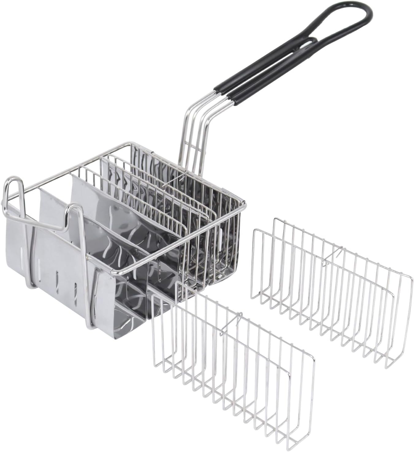 Skiennix Taco Fryer Basket - Stainless Steel Deep Fryer with Handle | Flat Bottom Shell Mold