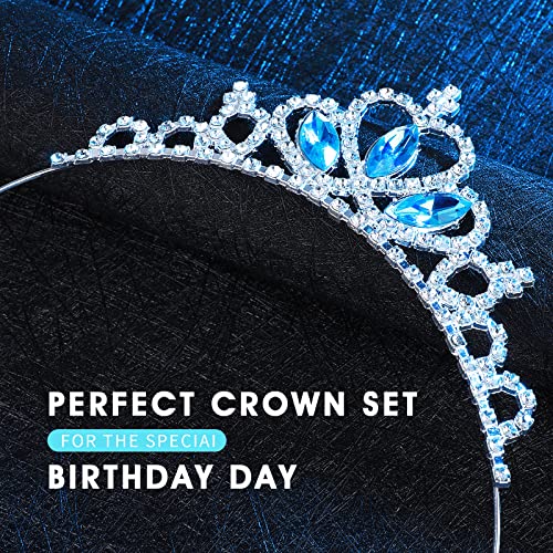 Molain 2-Pack Crystal Rhinestone Princess Crown Tiara Hair Hoop