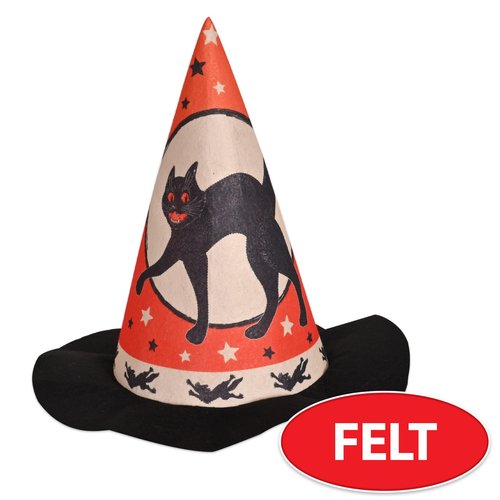 Beistle Vintage Halloween Felt Hats, Set of 2- Spooky Costume and Trick-or-Treat Party Accessories