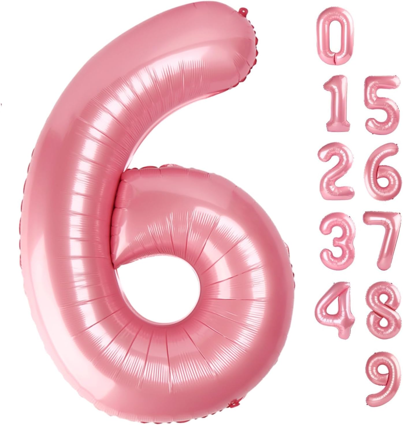 Number 6 Balloon 40 Inch - Pastel Pink Birthday Decoration for Boys & Girls | Perfect for 6th Birthday Celebrations
