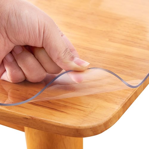 42x112" Clear PVC Desk Protector Cover Transparent Table Cover Protector Crystal Plastic Conference Table Mat Waterproof Table Pad for Kitchen Countertop Dining Table Work Table Buffet Table Non-slip