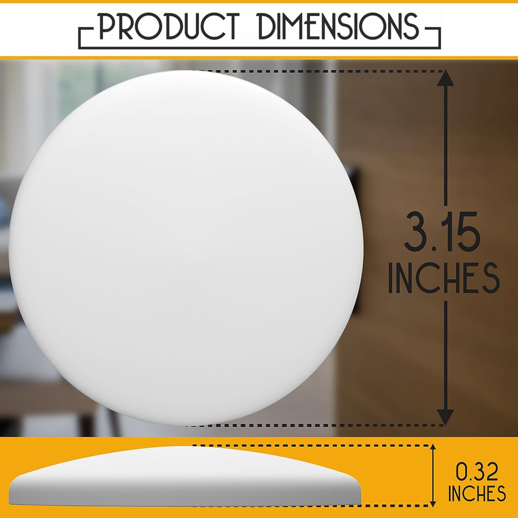 Skiennix Door Stoppers - Large 3.15" Silicone Wall Protectors | Shock Absorbent & Quiet - 4 PCS - White