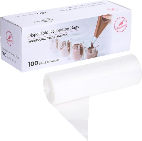 Keenpioneer 18-Inch Piping Bags | Large Capacity Biobased Disposable Pastry Bags - 100 Count