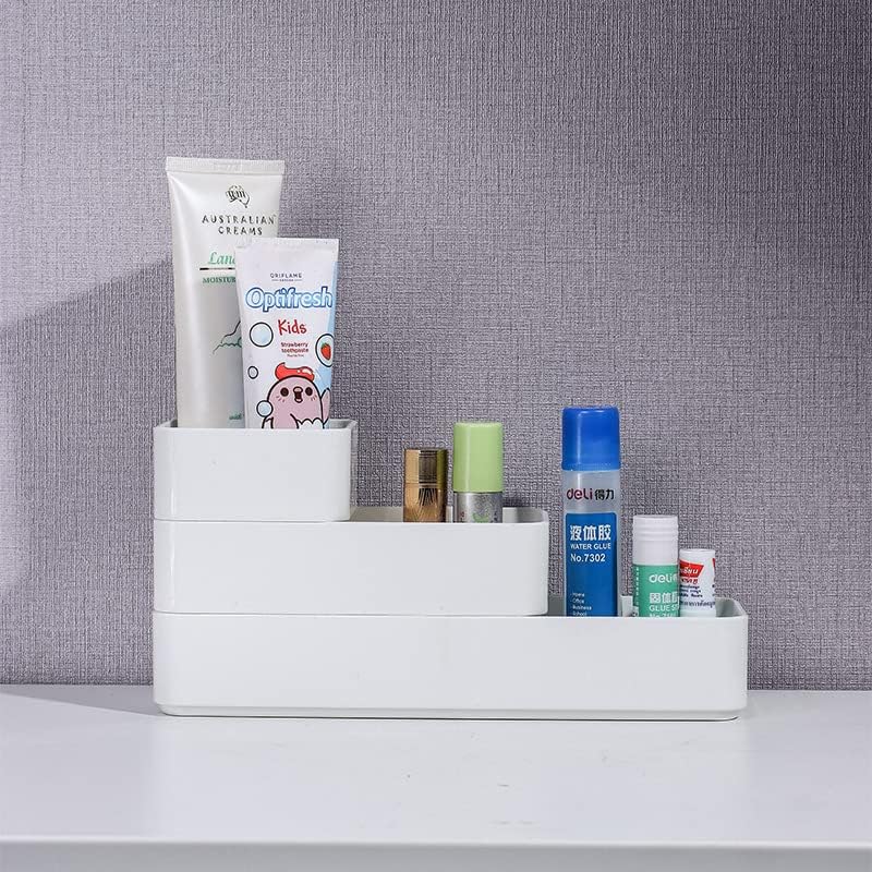 RAUVOLFIA Plastic Drawer Organizers Set - Versatile 3-Size Storage Bins for Makeup, Bathroom & Office