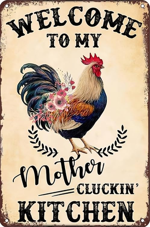 Vintage Chicken Coop Tin Sign - 8x12 Inch Farm Wall Art
