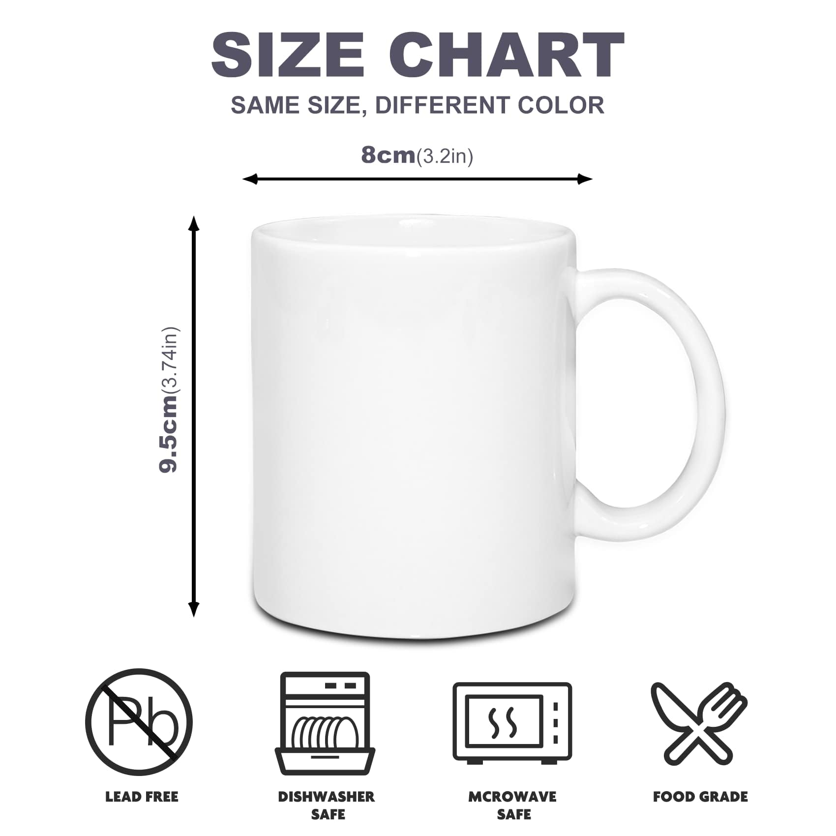 Sumex Set of 24 11oz Sublimation Blanks White Ceramic Coffee Mugs for Tea, Milk, Latte, Hot Cocoa