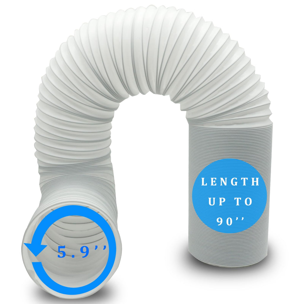 SunDiao Portable Air Conditioner Hose, Portable Exhaust Vent Hose with 5.9 Inch Diameter, Anti-Clockwise Thread, 90 Inch Length