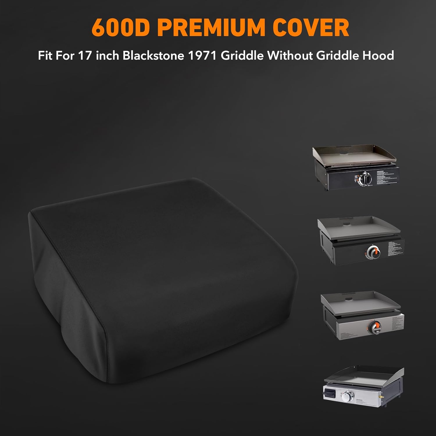 Blackstone Heavy Duty Grill Griddle Cover - Waterproof 600D Polyester for 17-Inch Griddle
