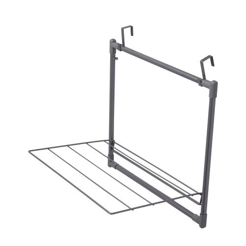 Household Essentials Metal Expandable Over the Door Drying Rack, Gray