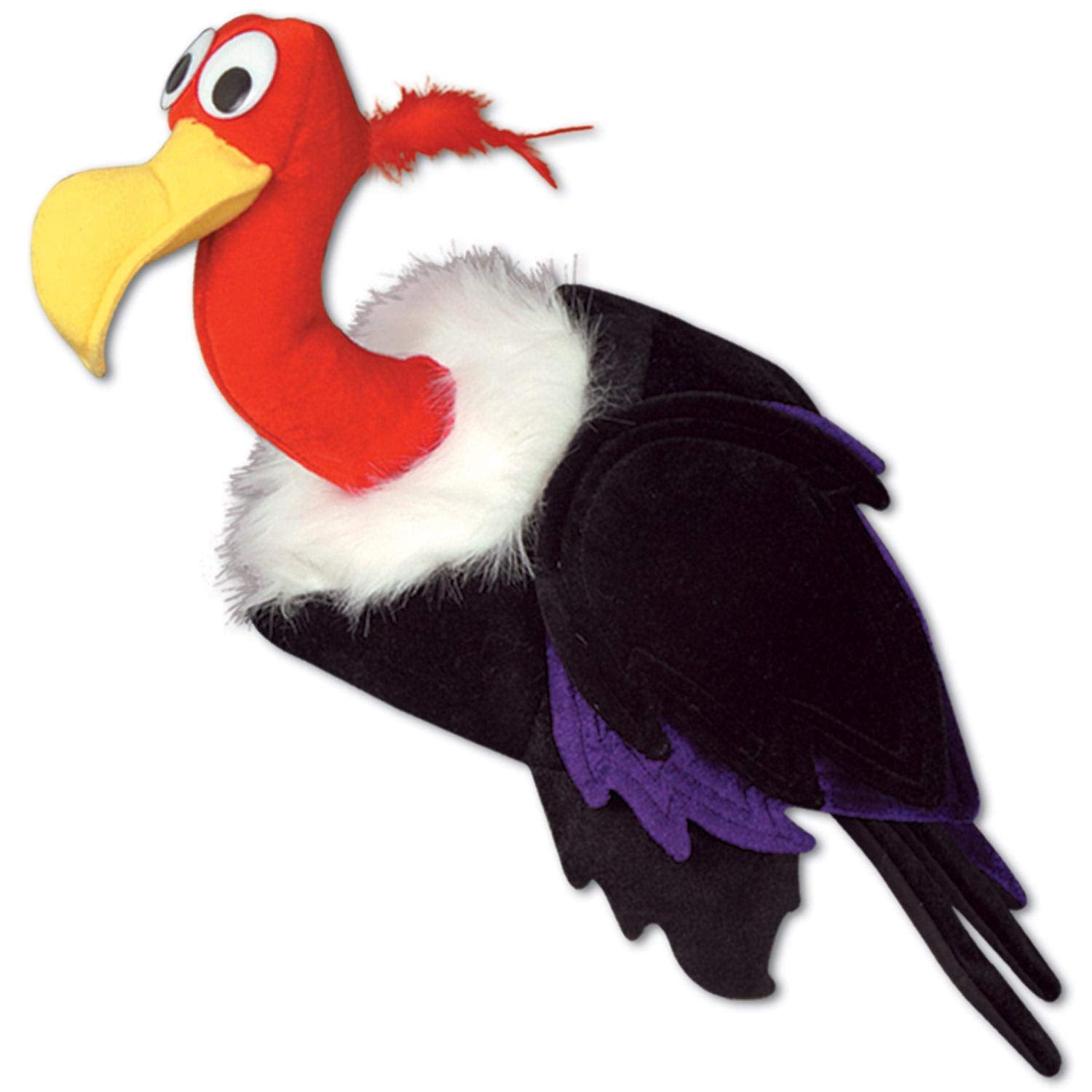 Beistle Unisex Plush Black Vulture Bird Hats, 2 Pieces – Animal Party Supplies, Halloween Costume Dress Up Accessories, Novelty Themed Headwear, Crazy Photo Booth Props