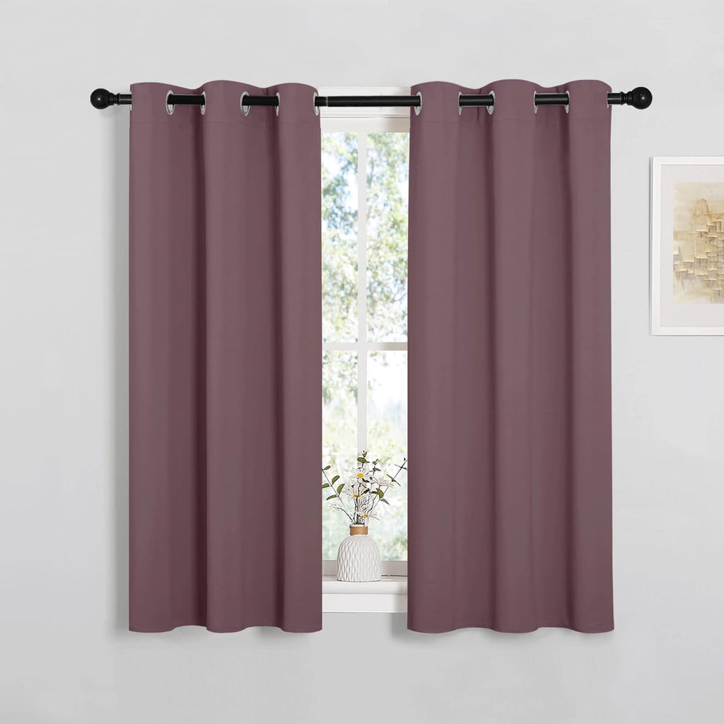 NICETOWN Blackout Curtain Panels - Thermal Insulated Draperies in Dry Rose | 34 x 45 Inches, 1 Pair