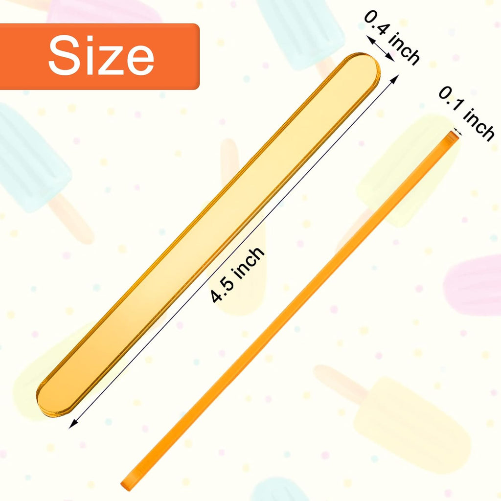 Skiennix Acrylic Sticks - Reusable Cakesicle & Cake Pop Molds - 30 Pieces, 4.5 Inches, Gold Finish