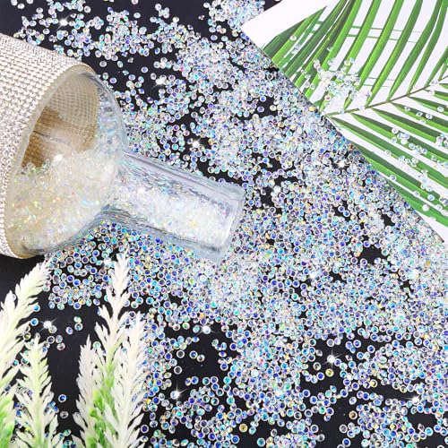 Meyeyaia 14400PCS 3mm Acrylic Rhinestones Clear AB Pointed Back Craft Gems