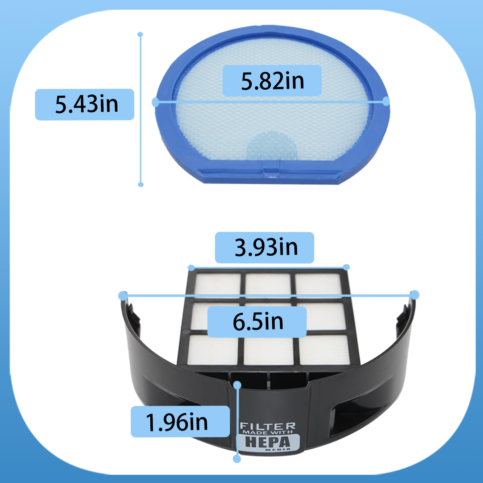 Aolleteau Filter Compatible with Hoover T-Series WindTunnel Bagless Upright Vacuum. Compare to Part # 303173001 and 303172002 (1 Pack Primary Filter and 1 Pack Hepa Filter), NOTE: Check Size Carefully