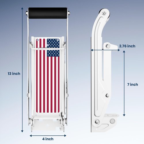 2025 New Auto-Eject Can Crusher with Trash Bag Organizer - Built-in Bottle Opener, Works for 8/12/16oz Cans, Wall-Mounted Recycling Tool (white-US flag)