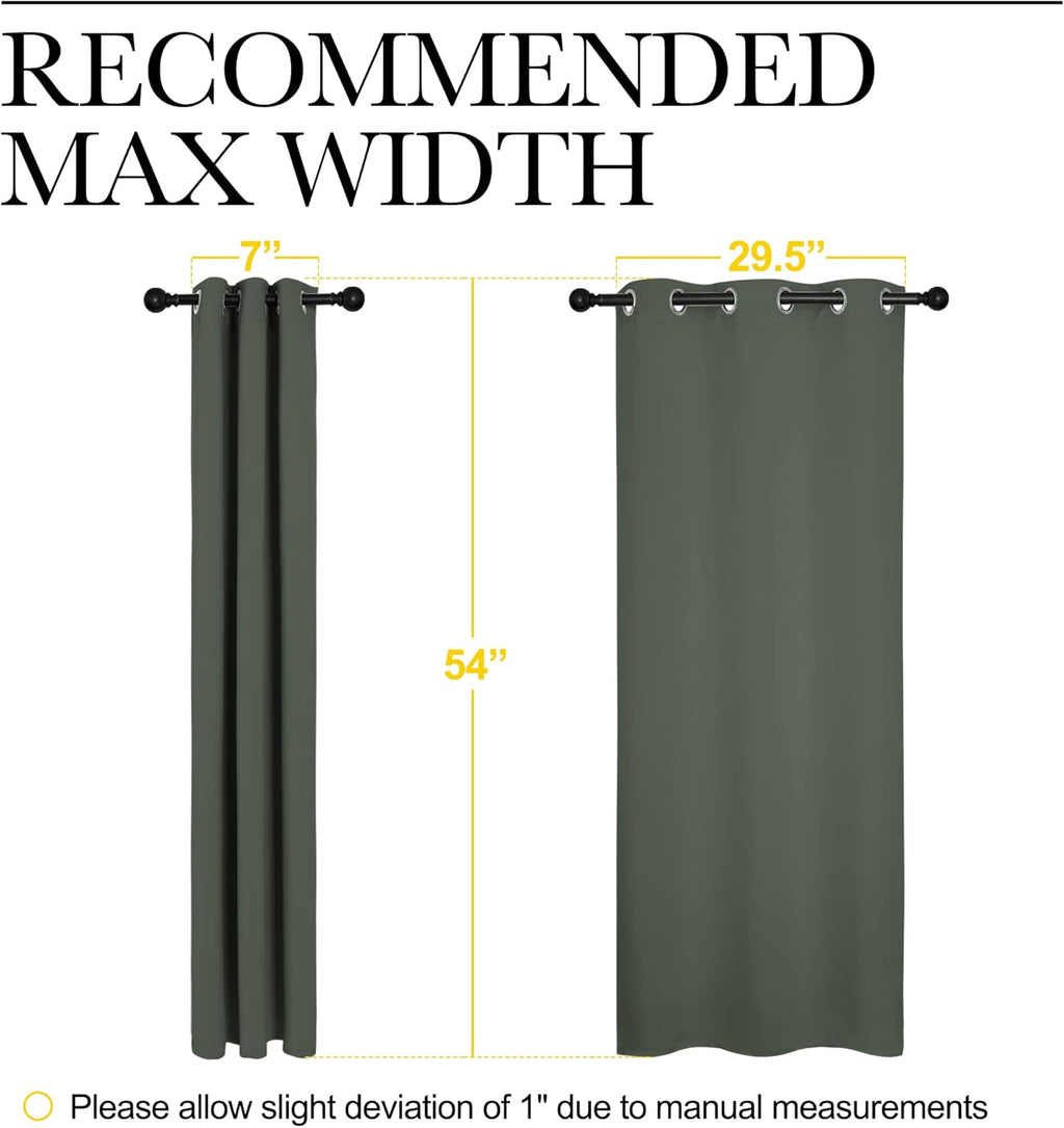 NICETOWN Blackout Curtains - Thermal Insulated Grommet Drapes for Kids Room | Dark Mallard, Set of 2 (34x54")